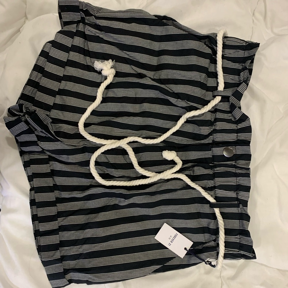 Black and white shorts